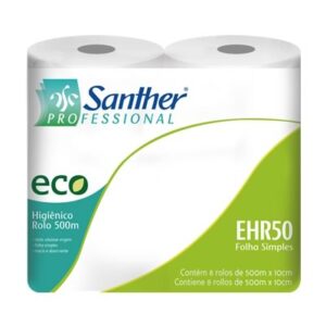 Higiênico Rolo Eco Folha Simples 8 Rolos C/ 500 Metros – Ehr50