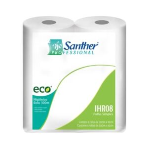 Higiênico Rolo Eco Folha Simples 8 Rolos C/ 300 Metros – Ihr08