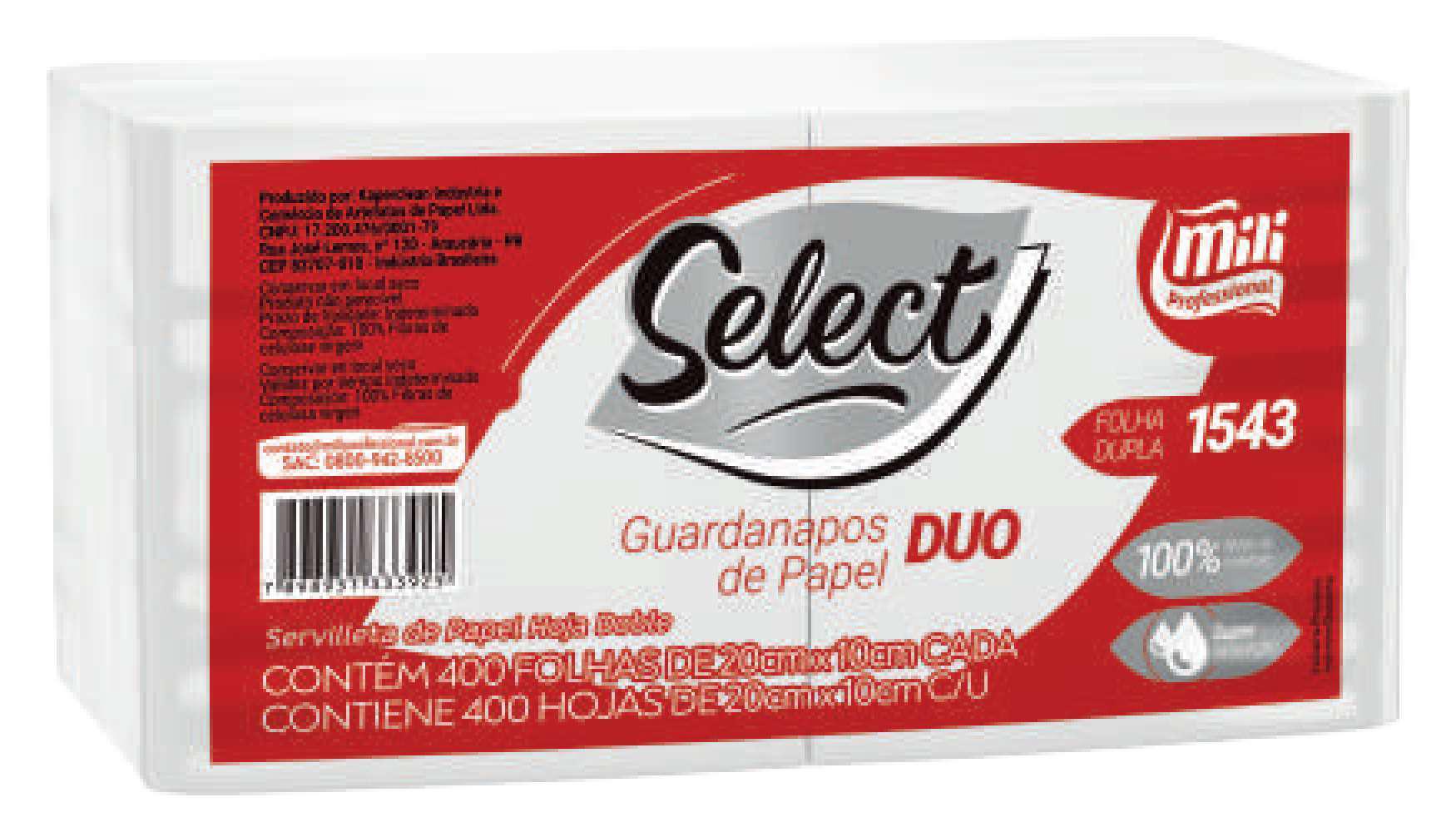 Guardanapo Select Folha Dupla (14g + 14g)